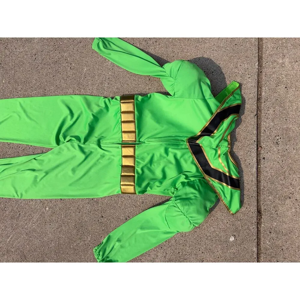Disney Green Power Ranger Costume Youth Large Halloween Cosplay Dress Up